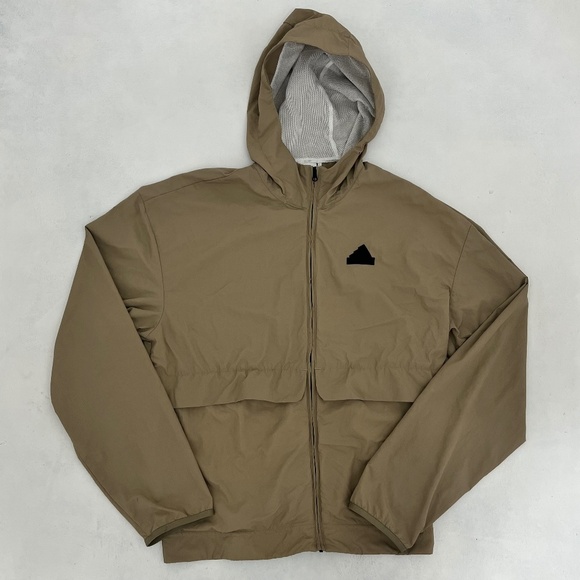 adidas Other - Adidas Mens Size XS Windbreaker Jacket Brown City Tech Utility Full Zip Hooded